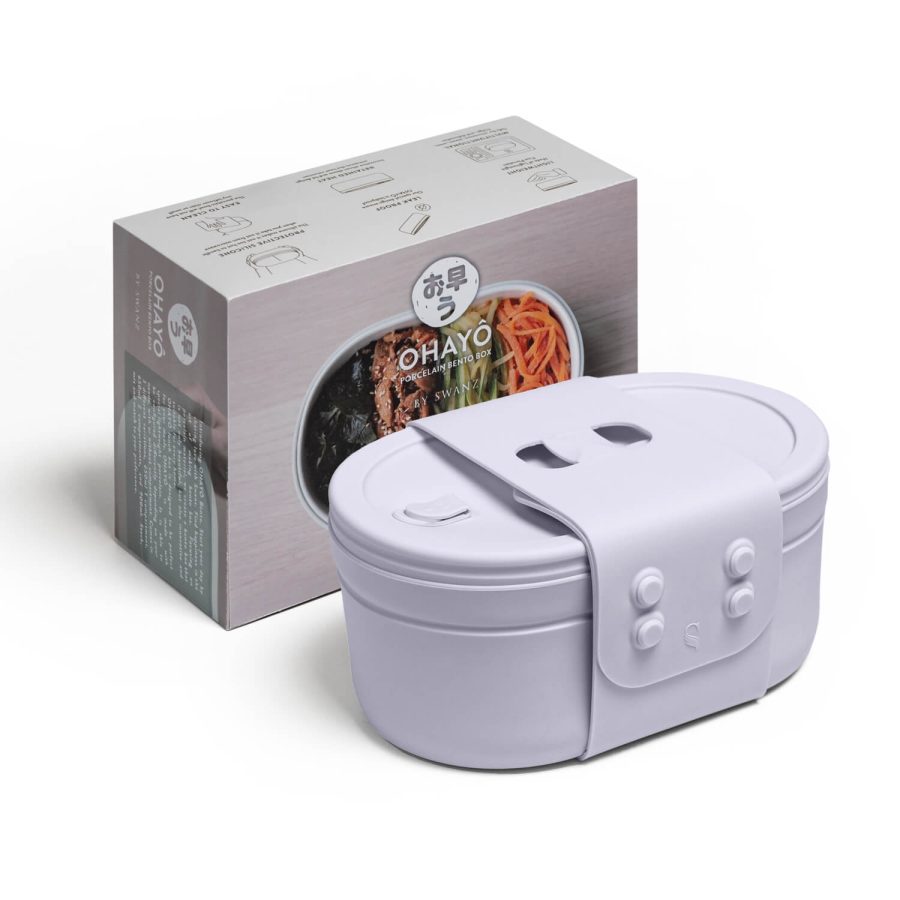 [Upgraded] 900ml (1 Compartment) Ohayo Bento PLUS ! - Full set (Steamer + Silicon Strap + Separator) - SY-301