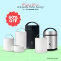 1100ml Kokoro Medium Porcelain Food Warmer Silver FREE Silicon Lid - SY014-T1